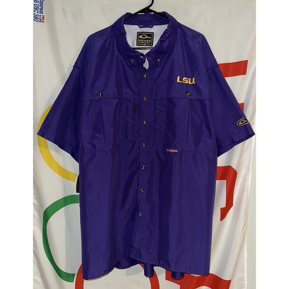 Drake Waterfowl Other - Drake Waterfowl LSU Tigers Button Up Shirt 3XL Fishing Football Purple